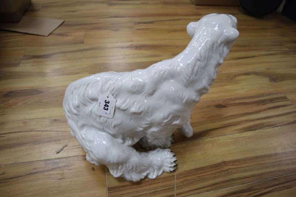 A Royal Dux porcelain polar bear, height 37cm